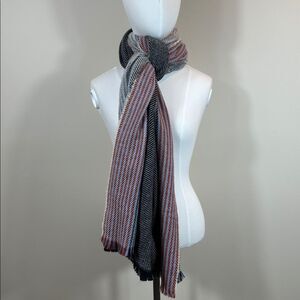 Joy Susan NWT Multicolor Striped Fringe Edge Scarf Women